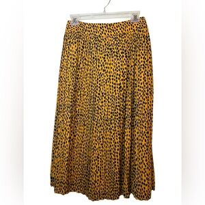 J Crew | Dot Print Pleated Midi Skirt | Size 4